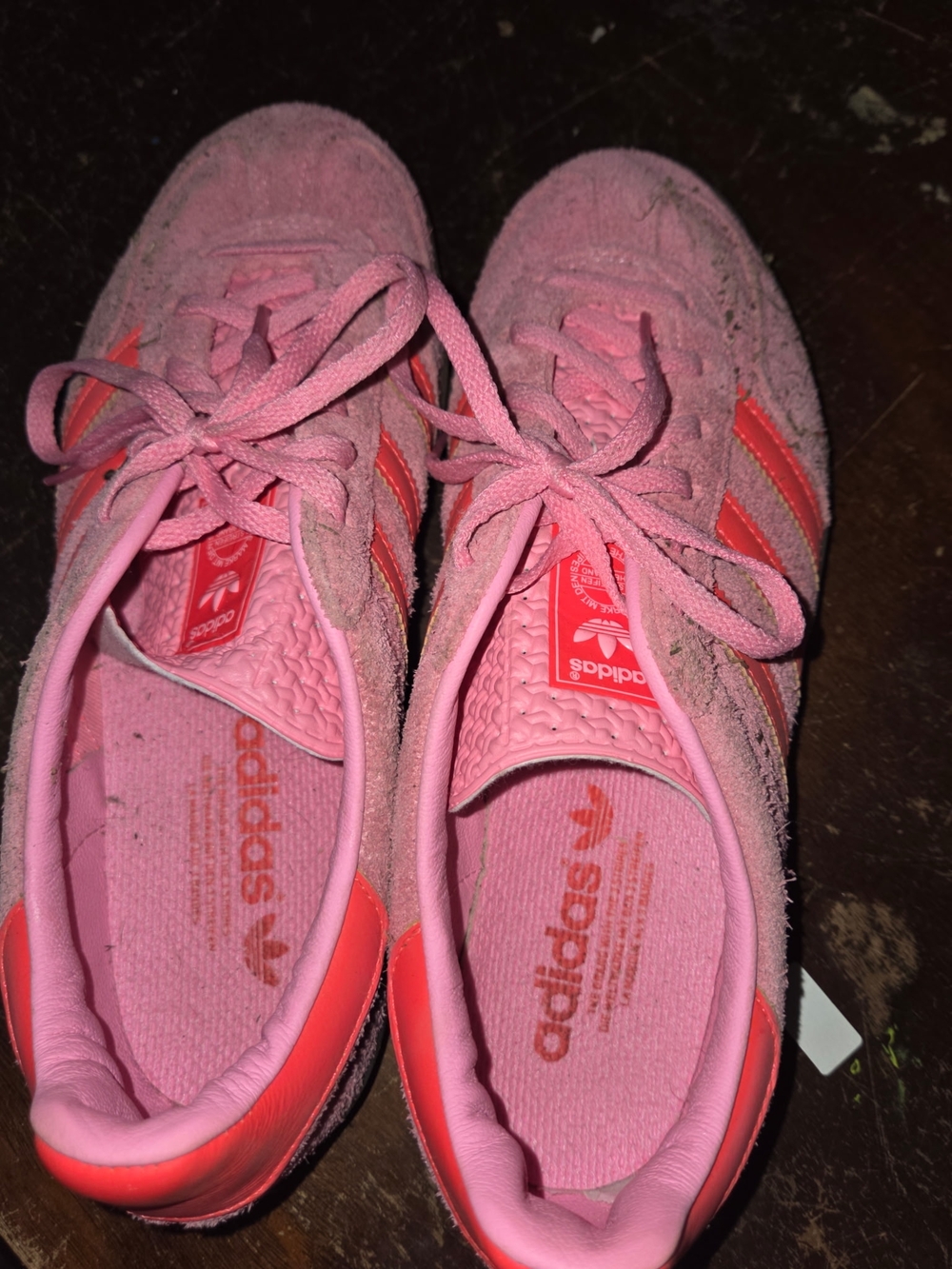 adidas Women's Pink Suede Sneakers with Coral Stripes
